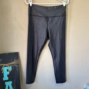 Women’s ZYIA Black Activewear Leggings Shiny Sz 12 Stretch Athleisure Workout